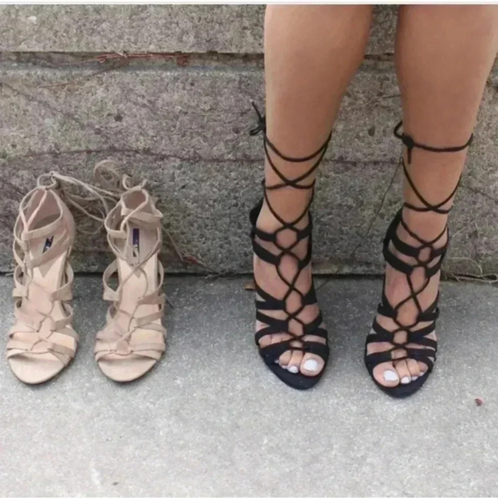 Black Lace Up Heels